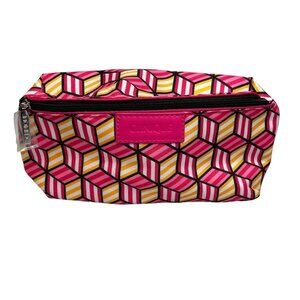 Clinique Make Up Bag Pink Orange Excellent Condition